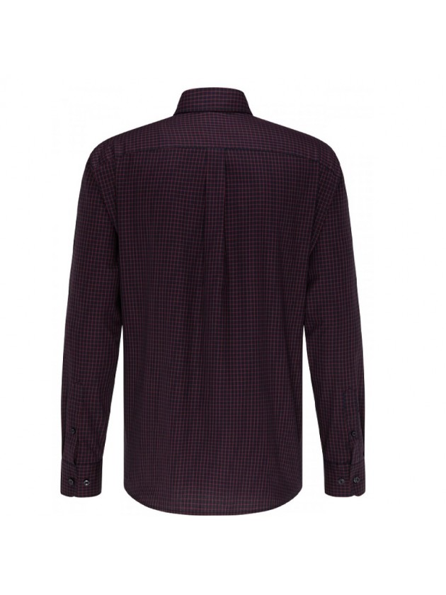 FYNCH HATTON PLAID SHIRT BORDEAUX