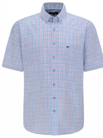 FYNCH-HATTON PLAID SHIRT LIGHT BLUE