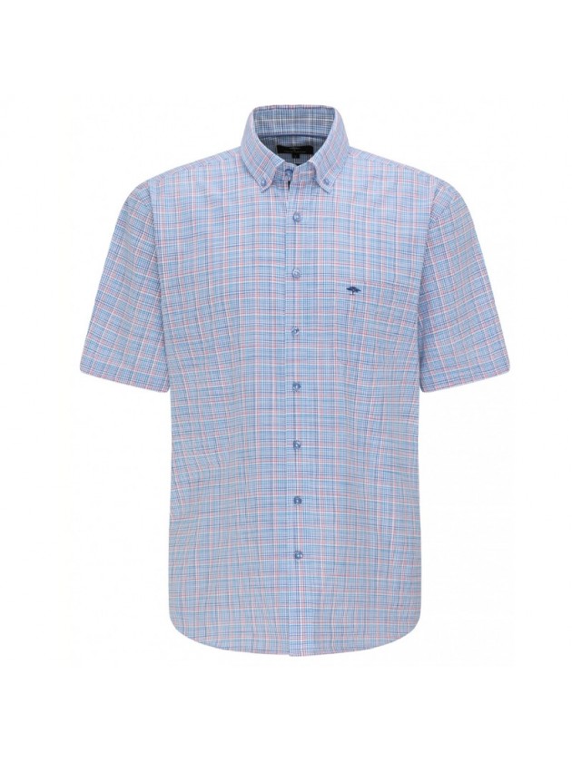 FYNCH-HATTON PLAID SHIRT LIGHT BLUE