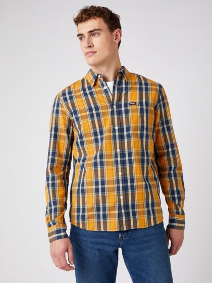 WRANGLER PLAID SHIRT YELLOW