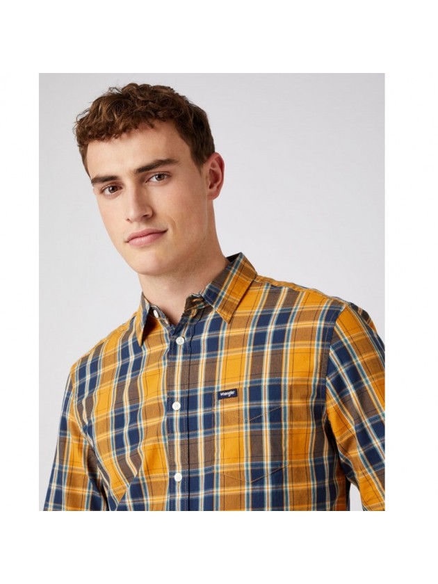 WRANGLER PLAID SHIRT YELLOW
