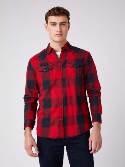 WRANGLER PLAID SHIRT RED