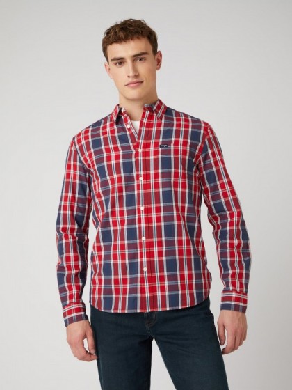 WRANGLER PLAID SHIRT RED BLUE