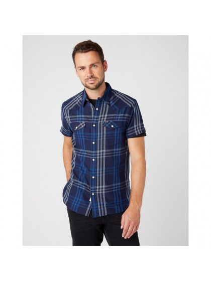WRANGLER PLAID SHIRT BLUE