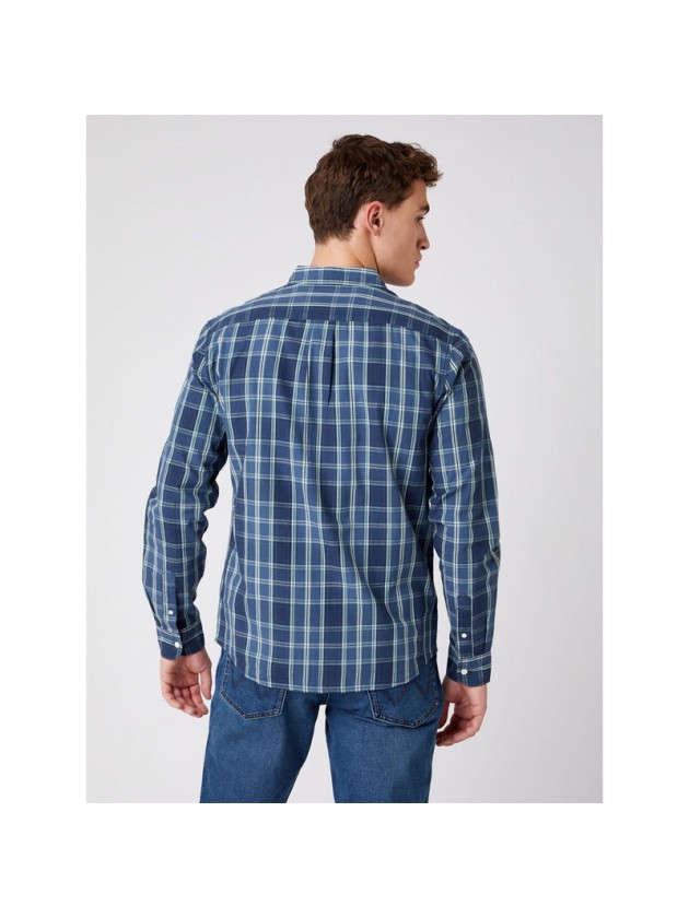 WRANGLER PLAID SHIRT BLUE