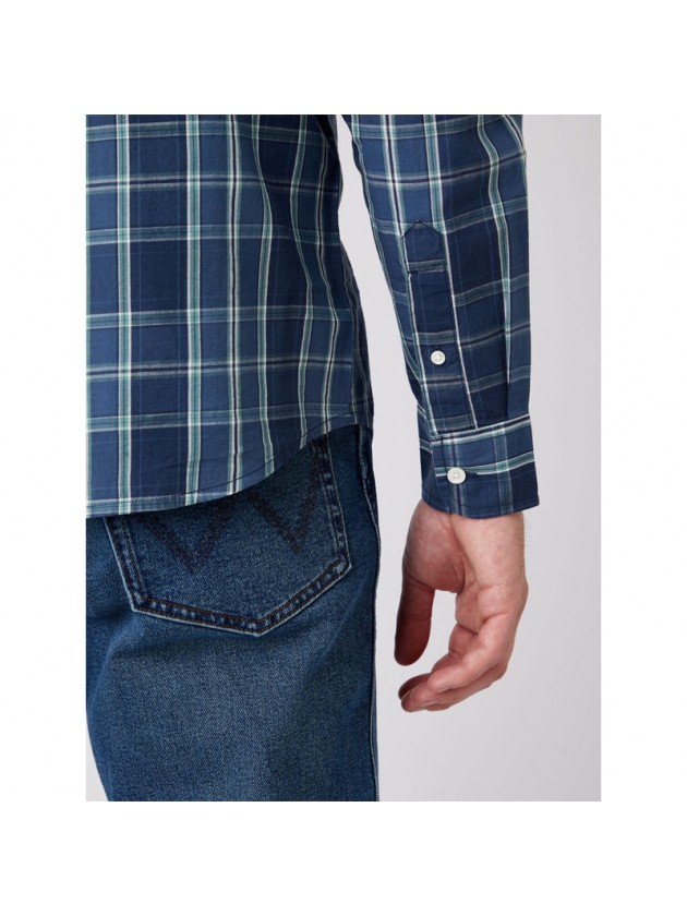 WRANGLER PLAID SHIRT BLUE
