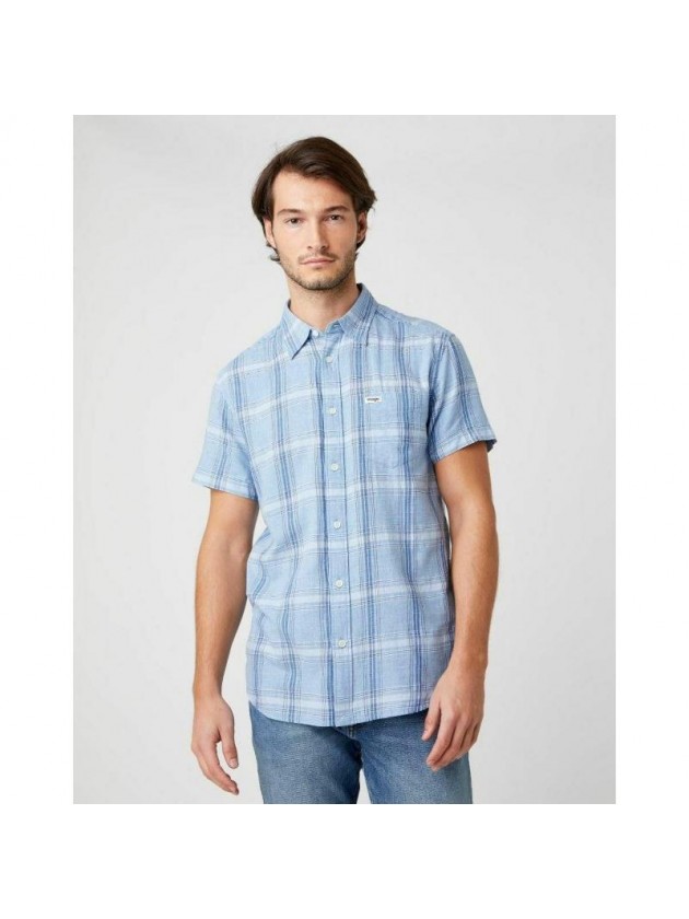 WRANGLER PLAID SHIRT LIGHT BLUE