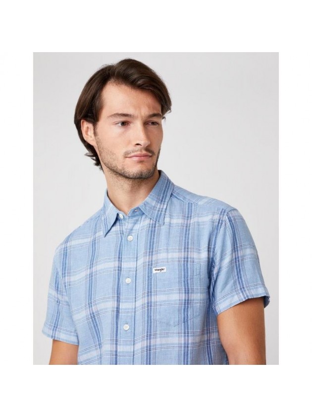 WRANGLER PLAID SHIRT LIGHT BLUE