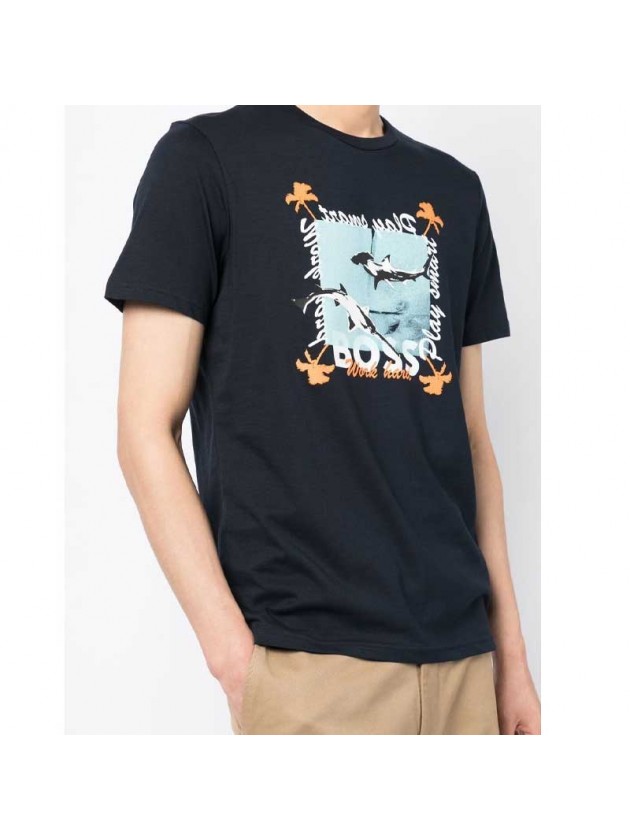 BOSS ΜΠΛΟΥΖΑ ΜΕ ΣΤΑΜΠΑ ΜΠΛΕ