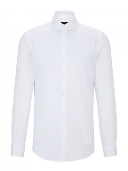 BOSS ΠΟΥΚΑΜΙΣΟ ΔΙΠΛΗ ΜΑΝΣΕΤΑ ΜΟΝΟΧΡΩΜΟ ΛΕΥΚΟ