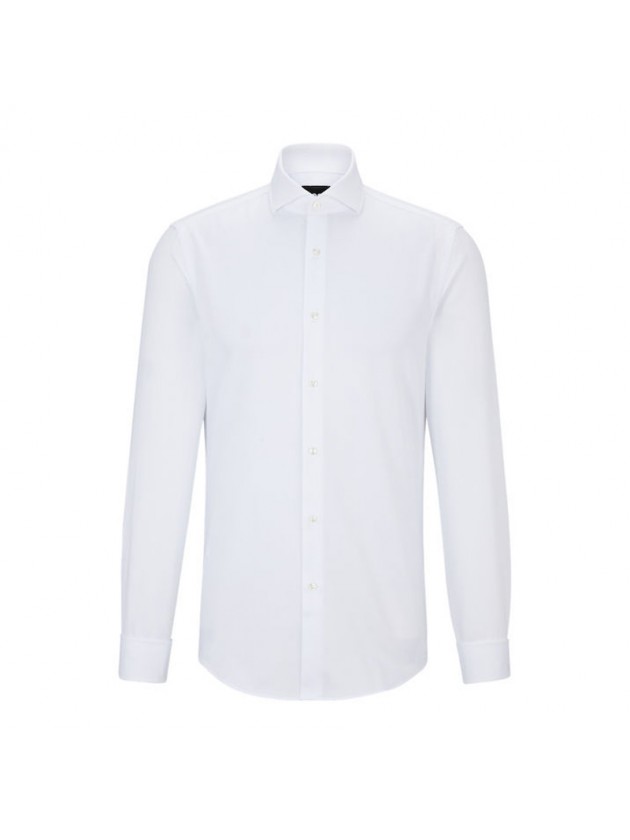 BOSS ΠΟΥΚΑΜΙΣΟ ΔΙΠΛΗ ΜΑΝΣΕΤΑ ΜΟΝΟΧΡΩΜΟ ΛΕΥΚΟ