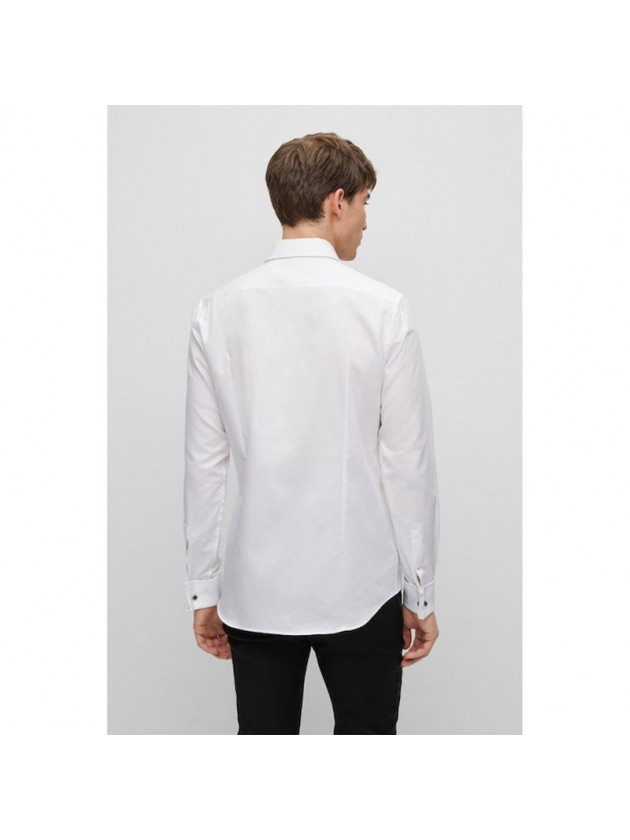 BOSS ΠΟΥΚΑΜΙΣΟ ΔΙΠΛΗ ΜΑΝΣΕΤΑ ΜΟΝΟΧΡΩΜΟ ΛΕΥΚΟ