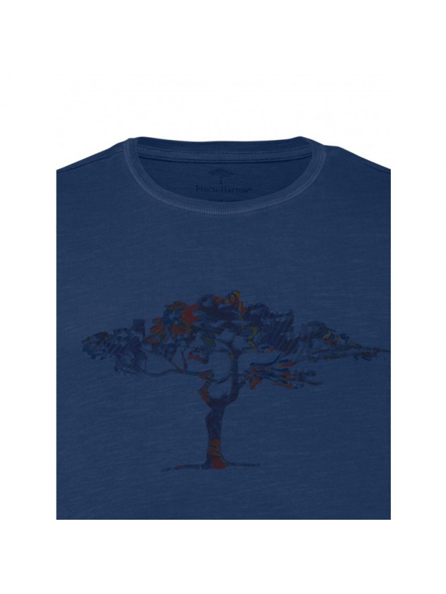 FYNCH HATTON ΜΠΛΟΥΖΑ ΜΕ ΣΤΑΜΠΑ ΜΠΛΕ