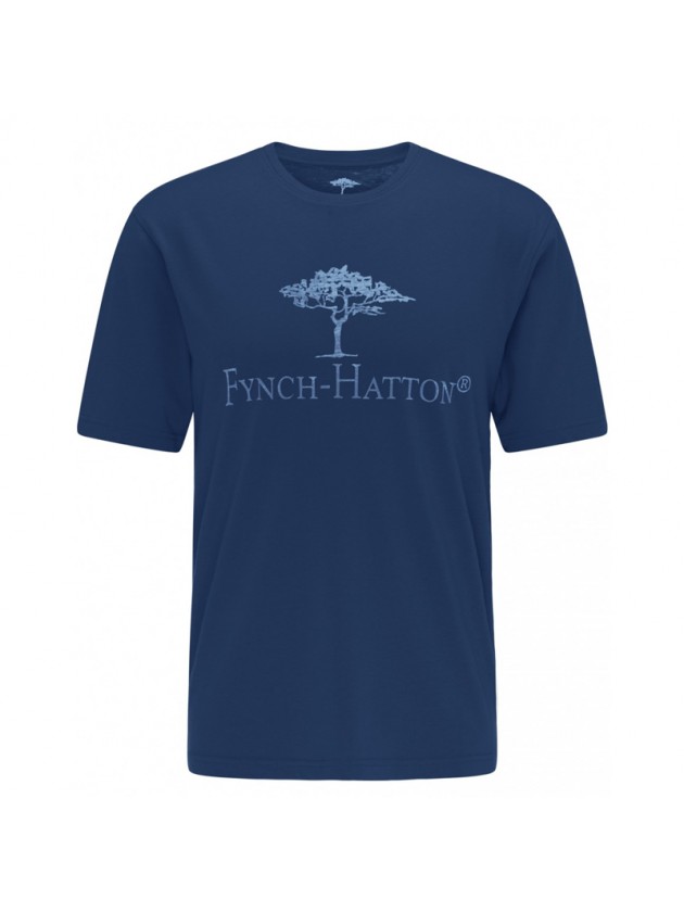 FYNCH-HATTON ΜΠΛΟΥΖΑ ΛΑΙΜΟΚΟΨΗ ΛΟΓΟΤΥΠΟ ΜΠΛΕ