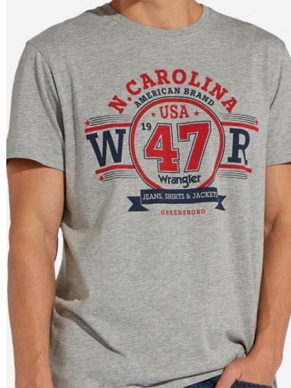 WRANGLER ΜΠΛΟΥΖΑ ΜΕ ΣΤΑΜΠΑ ΓΚΡΙ