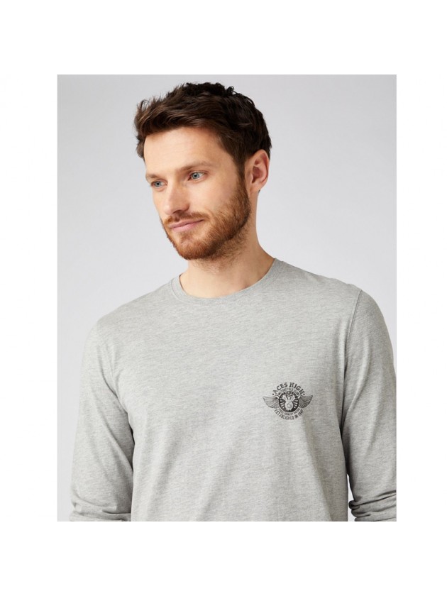 WRANGLER ΜΠΛΟΥΖΑ ΜΕ ΣΤΑΜΠΑ ΓΚΡΙ