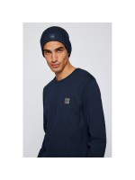 BOSS ΜΠΛΟΥΖΑ ΜΟΝΟΧΡΩΜΗ ΛΑΙΜΟΚΟΨΗ ΜΠΛΕ