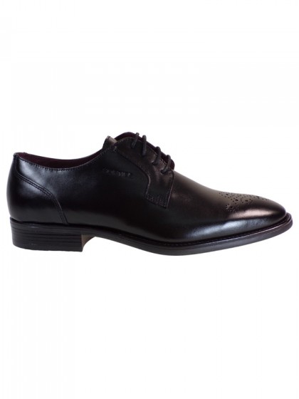 SOFTIES LEATHER SHOE WITH LACES BLACK