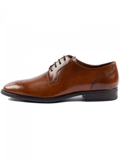 SOFTIES LEATHER SHOE WITH LACES BLACK