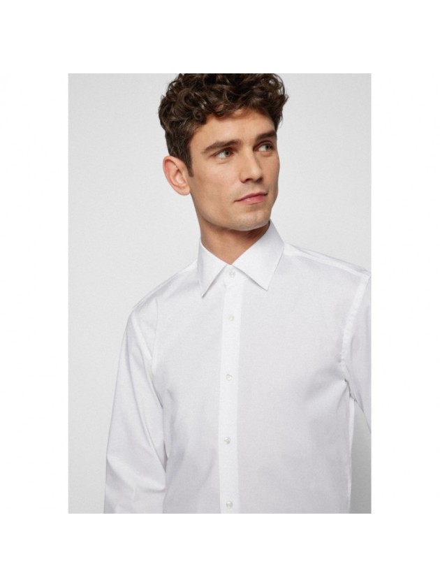 BOSS ΠΟΥΚΑΜΙΣΟ ΛΕΥΚΟ SLIM FIT