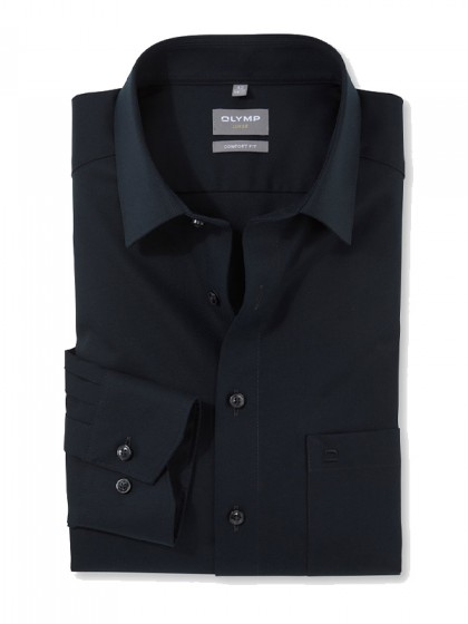 OLYMP LUXOR ΠΟΥΚΑΜΙΣΟ ΜΟΝΟΧΡΩΜΟ ΜΑΥΡΟ