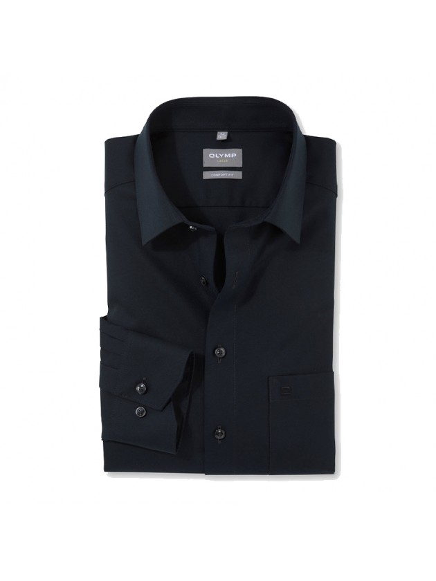 OLYMP LUXOR ΠΟΥΚΑΜΙΣΟ ΜΟΝΟΧΡΩΜΟ ΜΑΥΡΟ