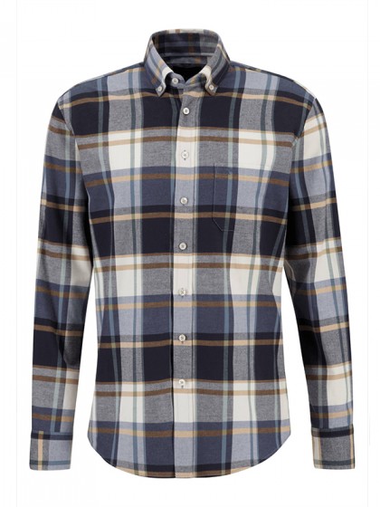 FYNCH HATTON PLAID SHIRT BLUE