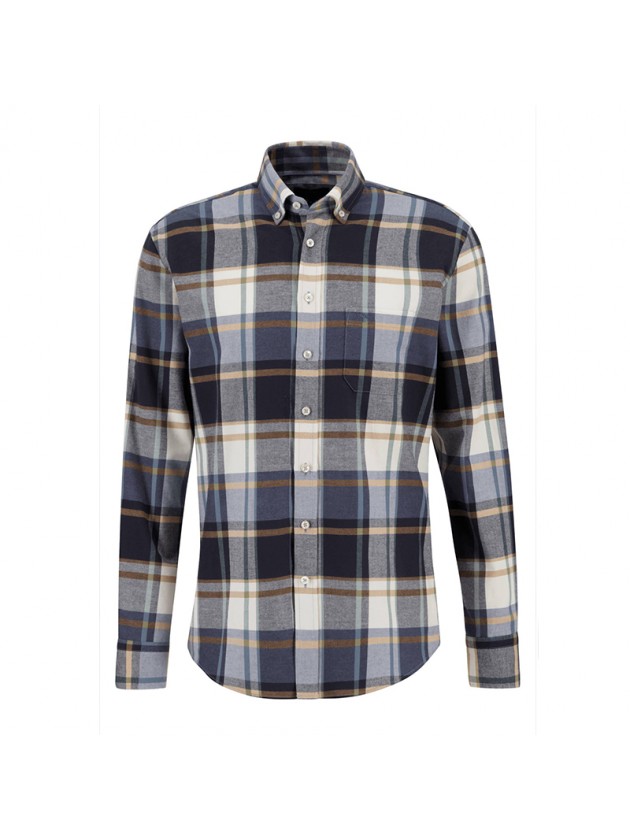 FYNCH HATTON PLAID SHIRT BLUE