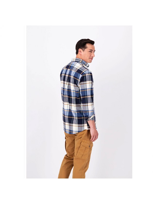 FYNCH HATTON PLAID SHIRT BLUE
