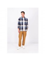 FYNCH HATTON PLAID SHIRT BLUE