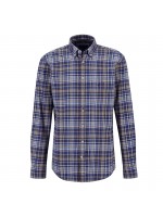 FYNCH HATTON ΠΟΥΚΑΜΙΣΟ FLANNEL ΜΠΛΕ