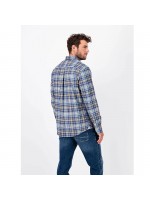 FYNCH HATTON ΠΟΥΚΑΜΙΣΟ FLANNEL ΜΠΛΕ