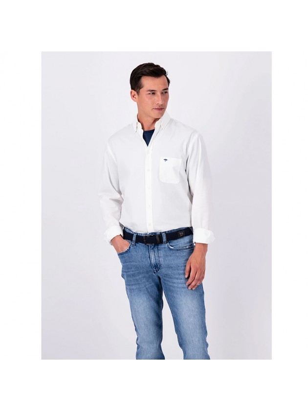 FYNCH HATTON ΠΟΥΚΑΜΙΣΟ ΜΟΝΟΧΡΩΜΟ ΛΕΥΚΟ