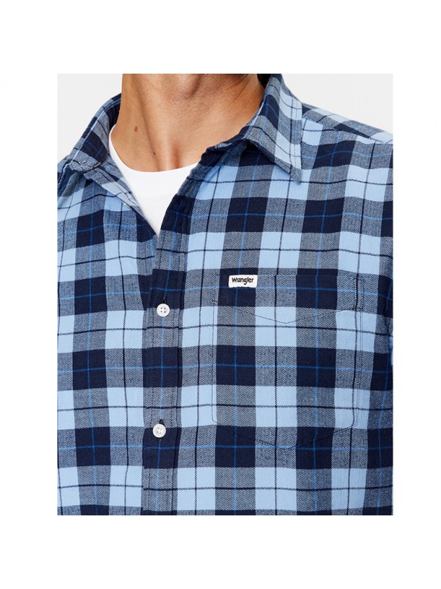 WRANGLER  ΠΟΥΚΑΜΙΣΟ ΚΑΡΩ ΜΠΛΕ