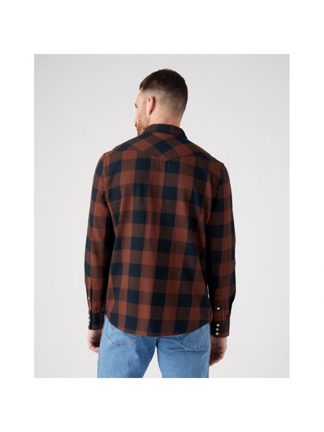 WRANGLER  ΠΟΥΚΑΜΙΣΟ ΚΑΡΩ ΜΠΟΡΝΤΩ