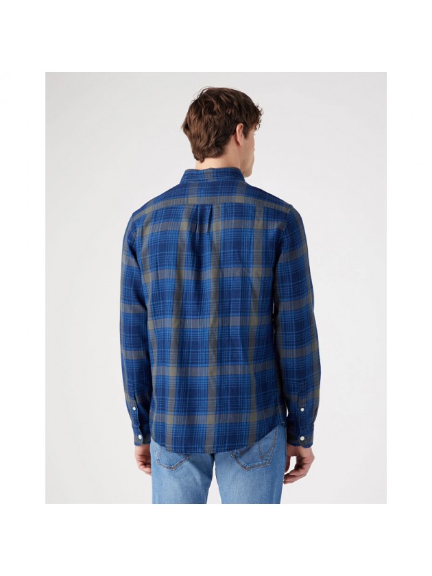 WRANGLER  ΠΟΥΚΑΜΙΣΟ ΚΑΡΩ ΜΠΛΕ