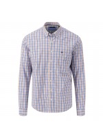 FYNCH-HATTON PLAID SHIRT BLUE-BORDEAUX