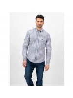 FYNCH-HATTON PLAID SHIRT BLUE-BORDEAUX