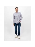 FYNCH-HATTON PLAID SHIRT BLUE-BORDEAUX