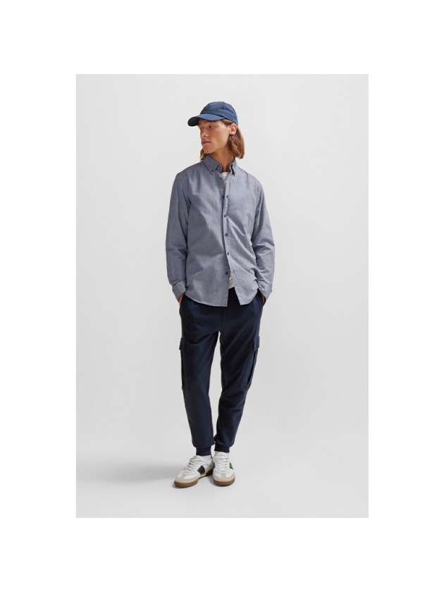 BOSS SHIRT WITH BUTTON IN THE COLLAR RAF