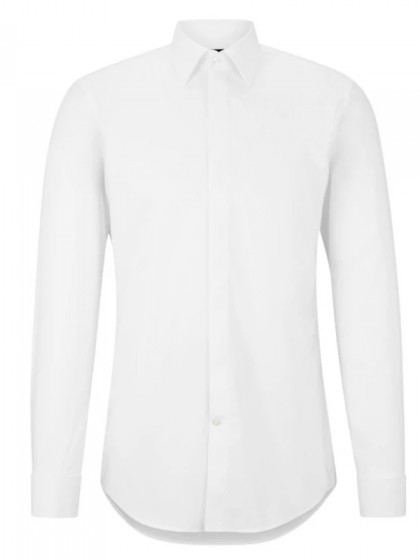 BOSS ΠΟΥΚΑΜΙΣΟ ΔΙΠΛΗ ΜΑΝΣΕΤΑ ΜΟΝΟΧΡΩΜΟ ΛΕΥΚΟ