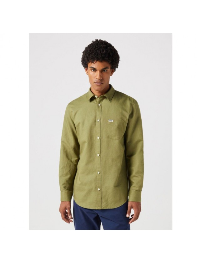 WRANGLER  ΠΟΥΚΑΜΙΣΟ ΜΟΝΟΧΡΩΜΟ ΛΑΔΙ