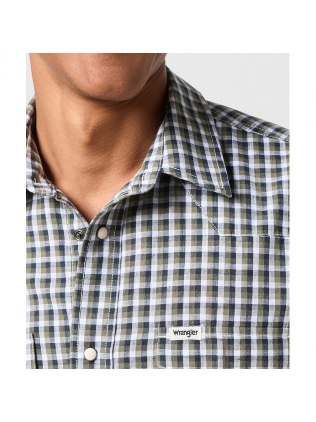 WRANGLER ΠΟΥΚΑΜΙΣΟ ΚΑΡΩ ΛΑΔΙ-ΓΚΡΙ