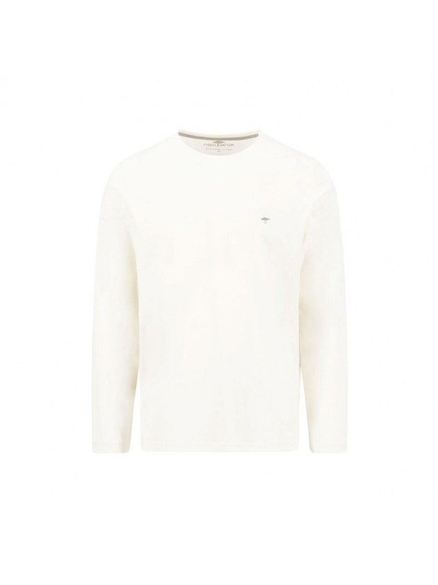 FYNCH HATTON ΜΠΛΟΥΖΑ ΜΑΚΡΥ ΜΑΝΙΚΙ OFF WHITE