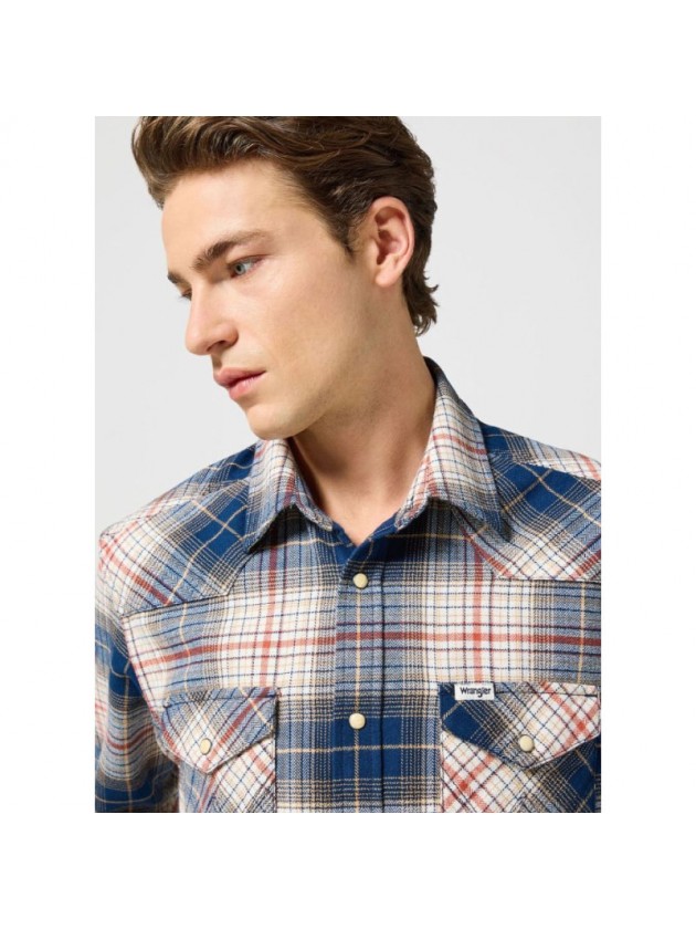 WRANGLER ΠΟΥΚΑΜΙΣΟ ΚΑΡΩ ΜΠΛΕ