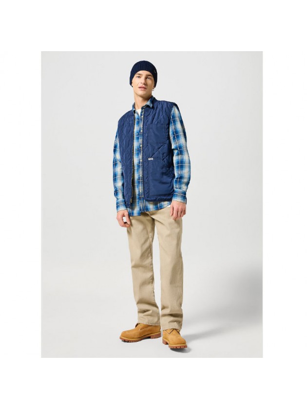 WRANGLER ΠΟΥΚΑΜΙΣΟ  ΚΑΡΩ ΜΠΛΕ