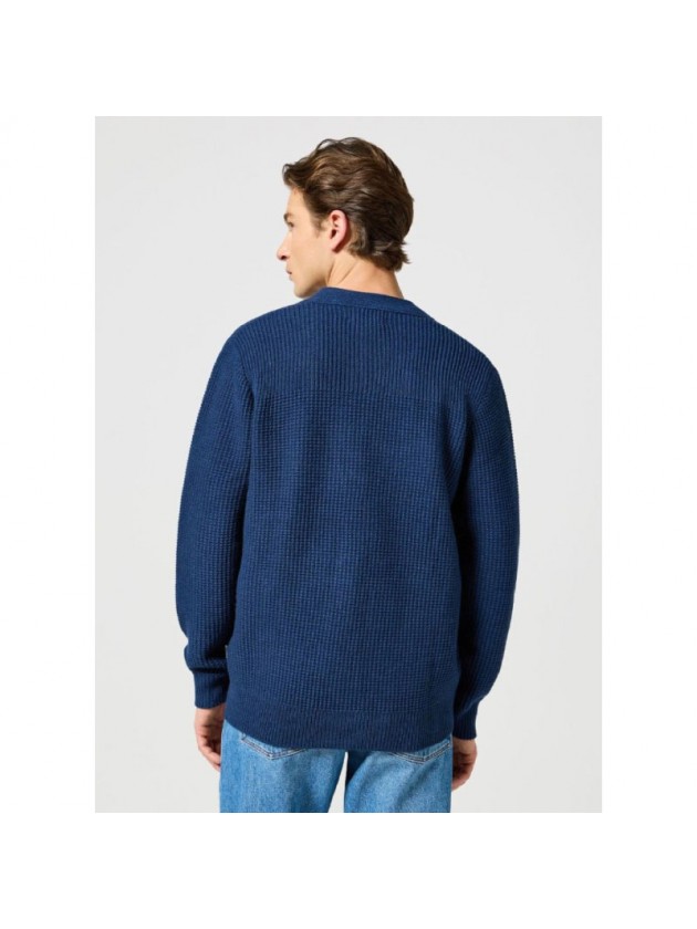 WRANGLER ΖΑΚΕΤΑ ΠΛΕΚΤΗ ΜΕ ΚΟΥΜΠΙΑ NAVY