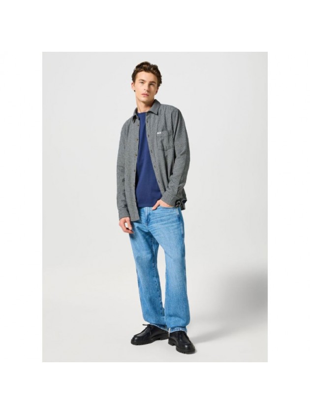 WRANGLER ΜΠΛΟΥΖΑ ΜΕ ΣΤΑΜΠΑ ΜΠΛΕ