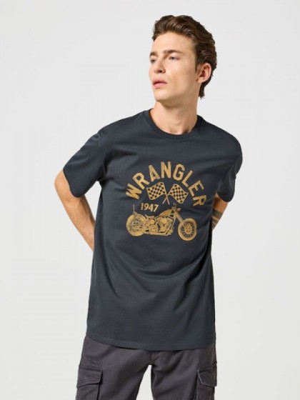 WRANGLER ΜΠΛΟΥΖΑ ΣΤΑΜΠΑ ΜΑΥΡΗ
