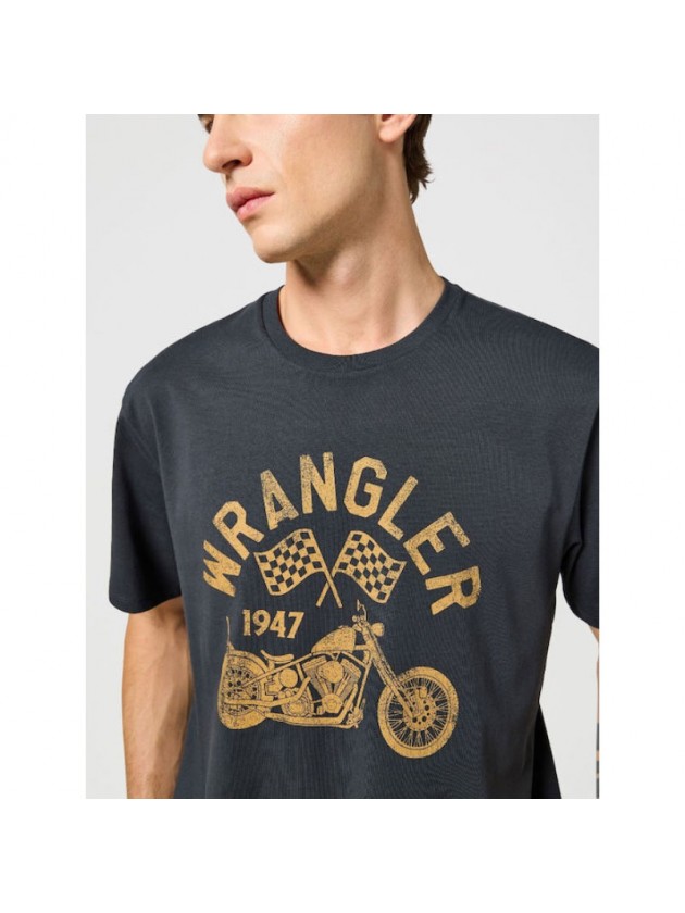 WRANGLER ΜΠΛΟΥΖΑ ΣΤΑΜΠΑ ΜΑΥΡΗ